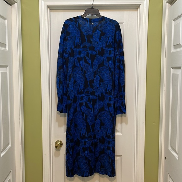 Escada -  Blue and Black Long Cardigan Sweater/ Dress size XL - Picture 3 of 5